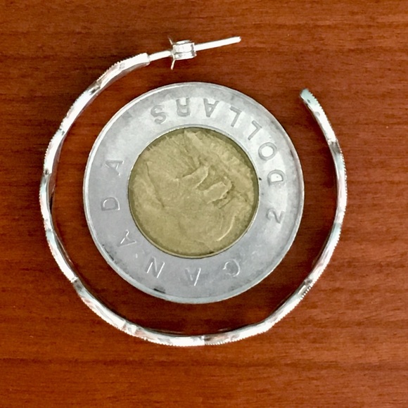 Sterling Silver Marcasite Hoop Pierced Earrings - Picture 8 of 9